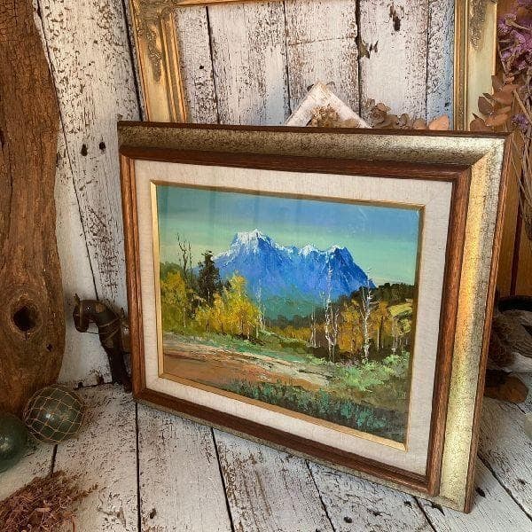 The painting by Master Takashi Ota titled "Mitake" is an original hand-painted oil painting