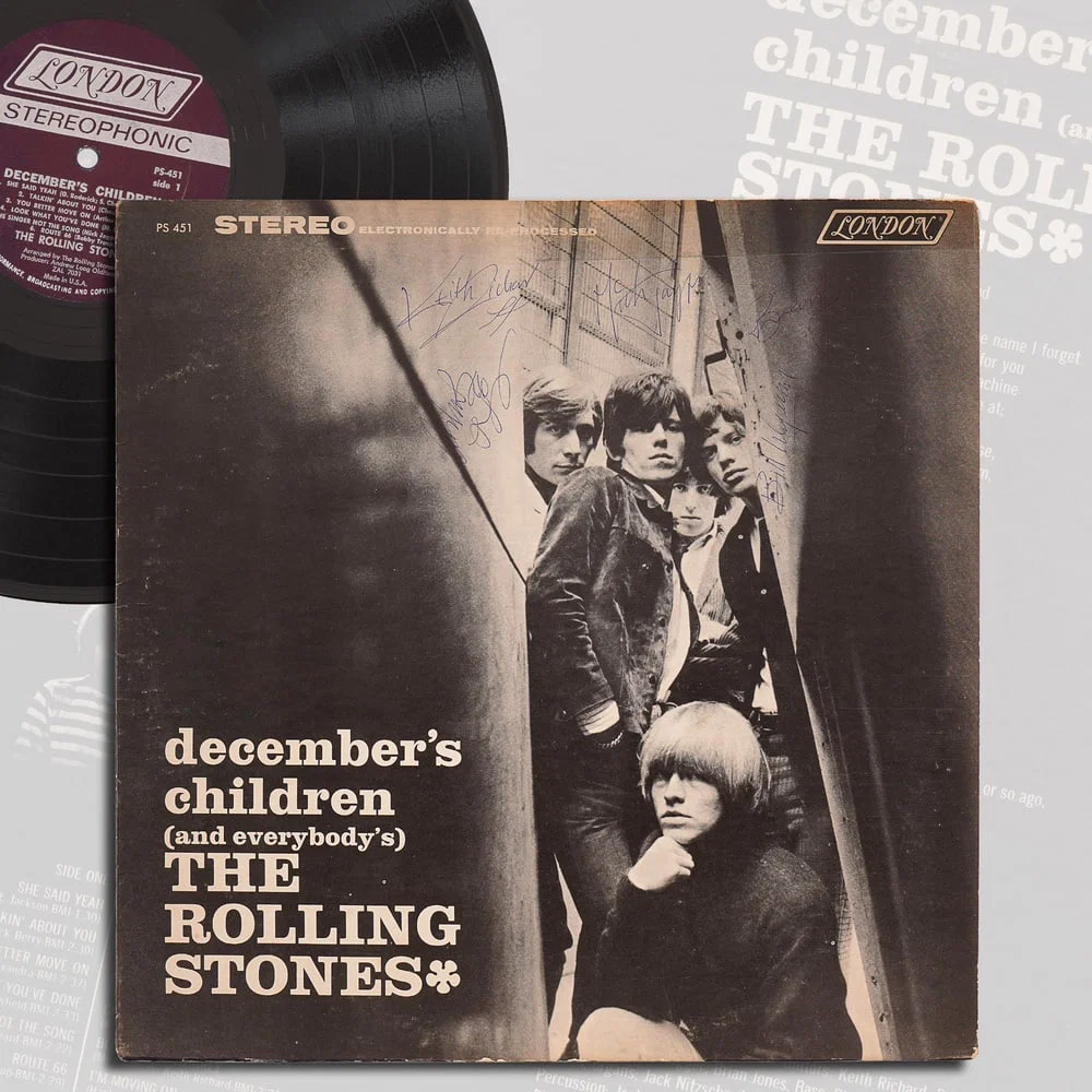 THE ROLLING STONES FULLY SIGNED "DECEMBER'S CHILDREN (AND EVERYBODY'S)" LP