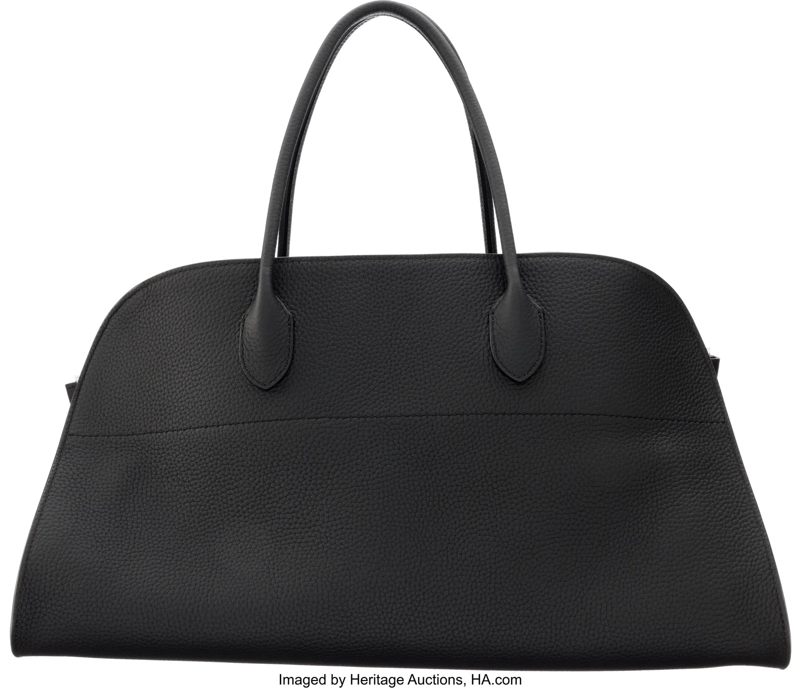 The Row Black Leather East West Margaux Bag with