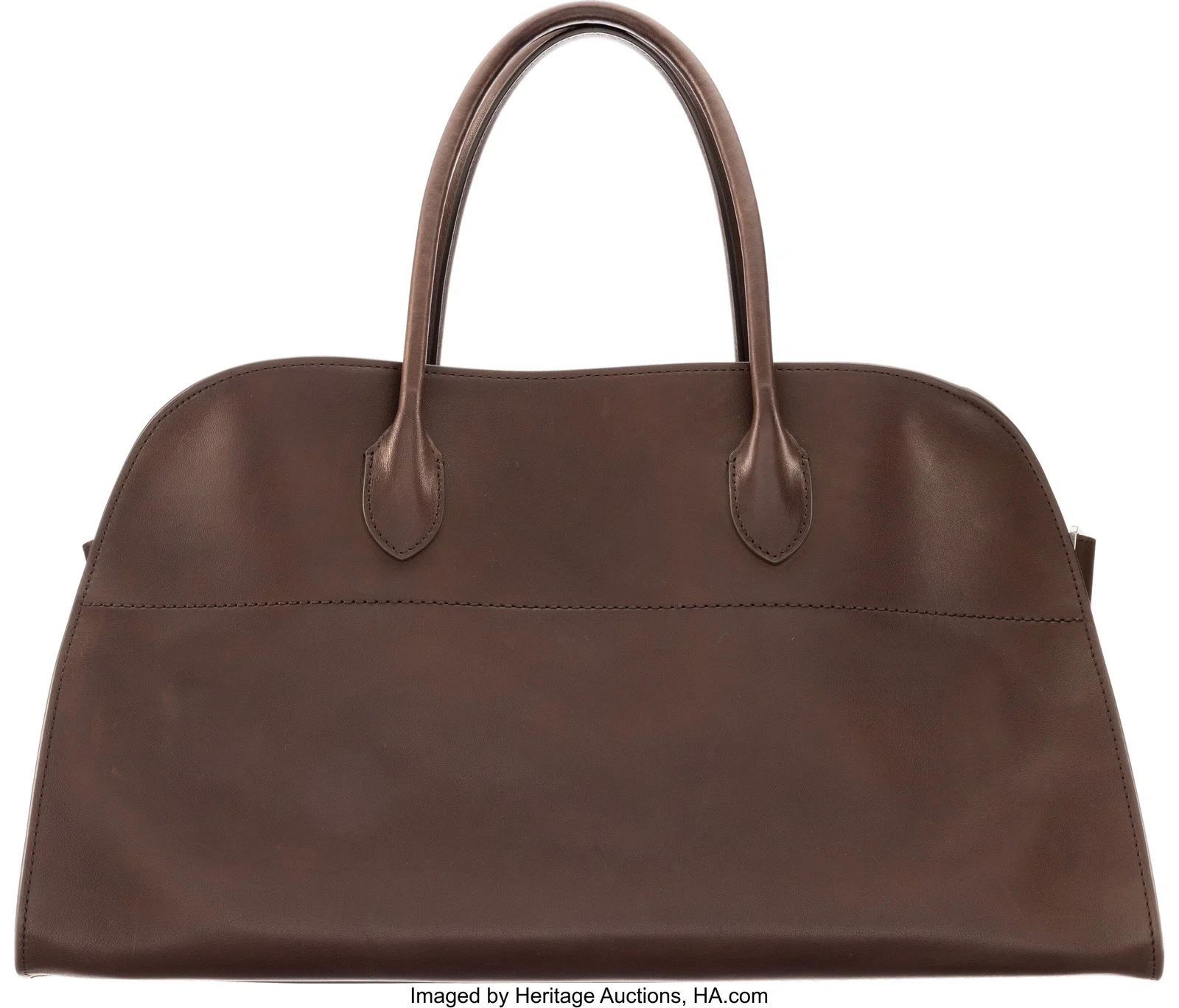 The Row Chocolate Brown Leather East West Margau