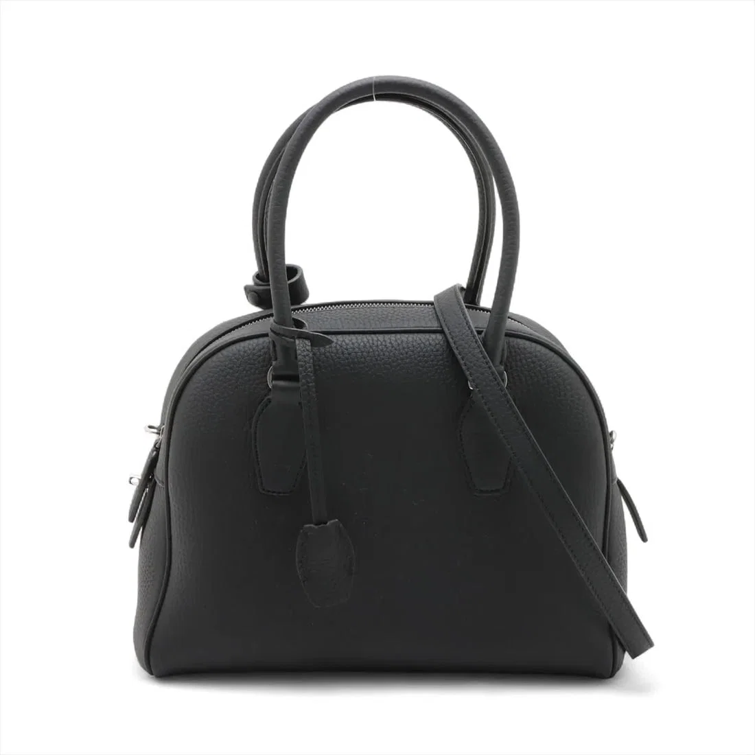 THE ROW INDIA 10 LEATHER 2 WAY HANDBAG BLACK
