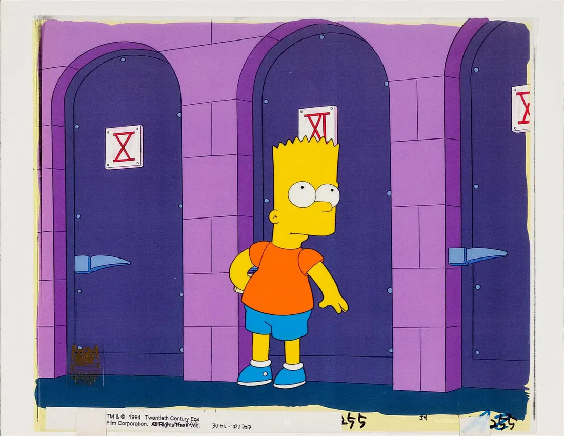 THE SIMPSONS (T.V. SERIES, 1989-PRESENT) - Bart Original Production Cel from "Lemon of Troy"