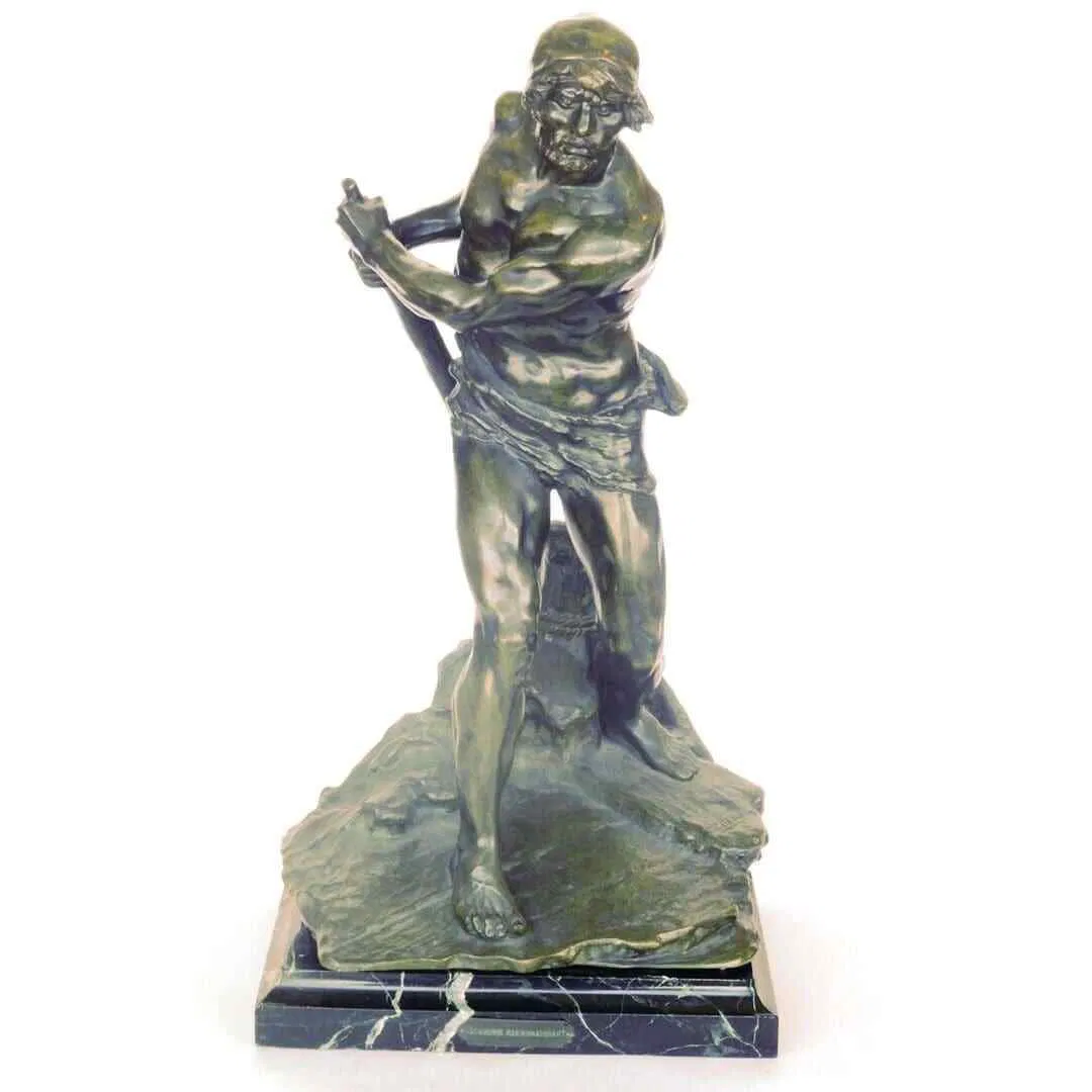 The Steerman Bronze Statue by George Colin French Boat Theme 21.5 in