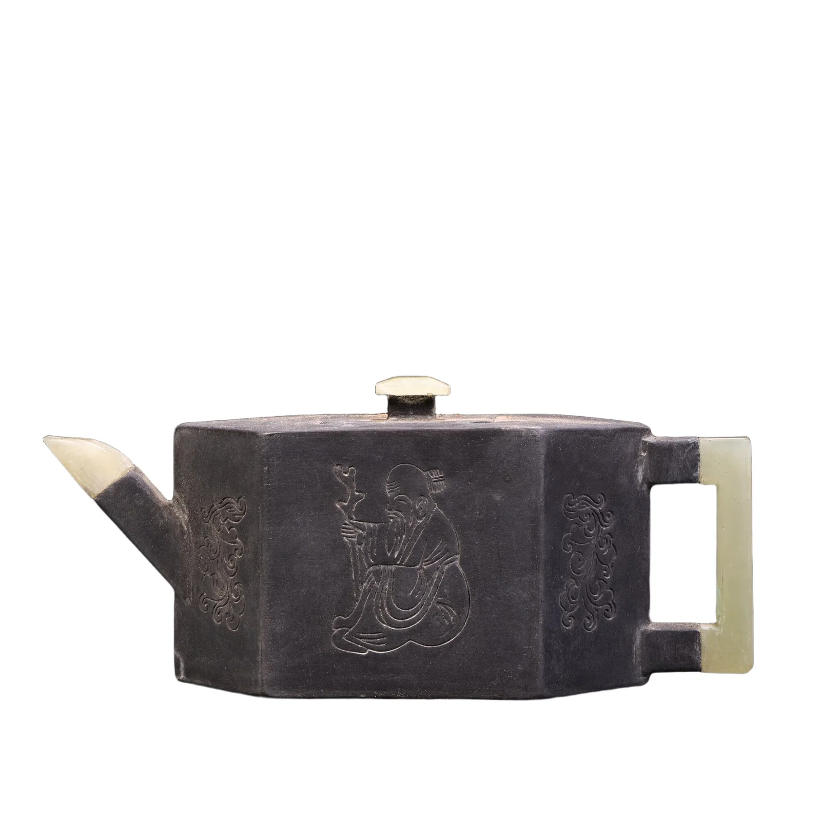 The stone mouth tin teapot.