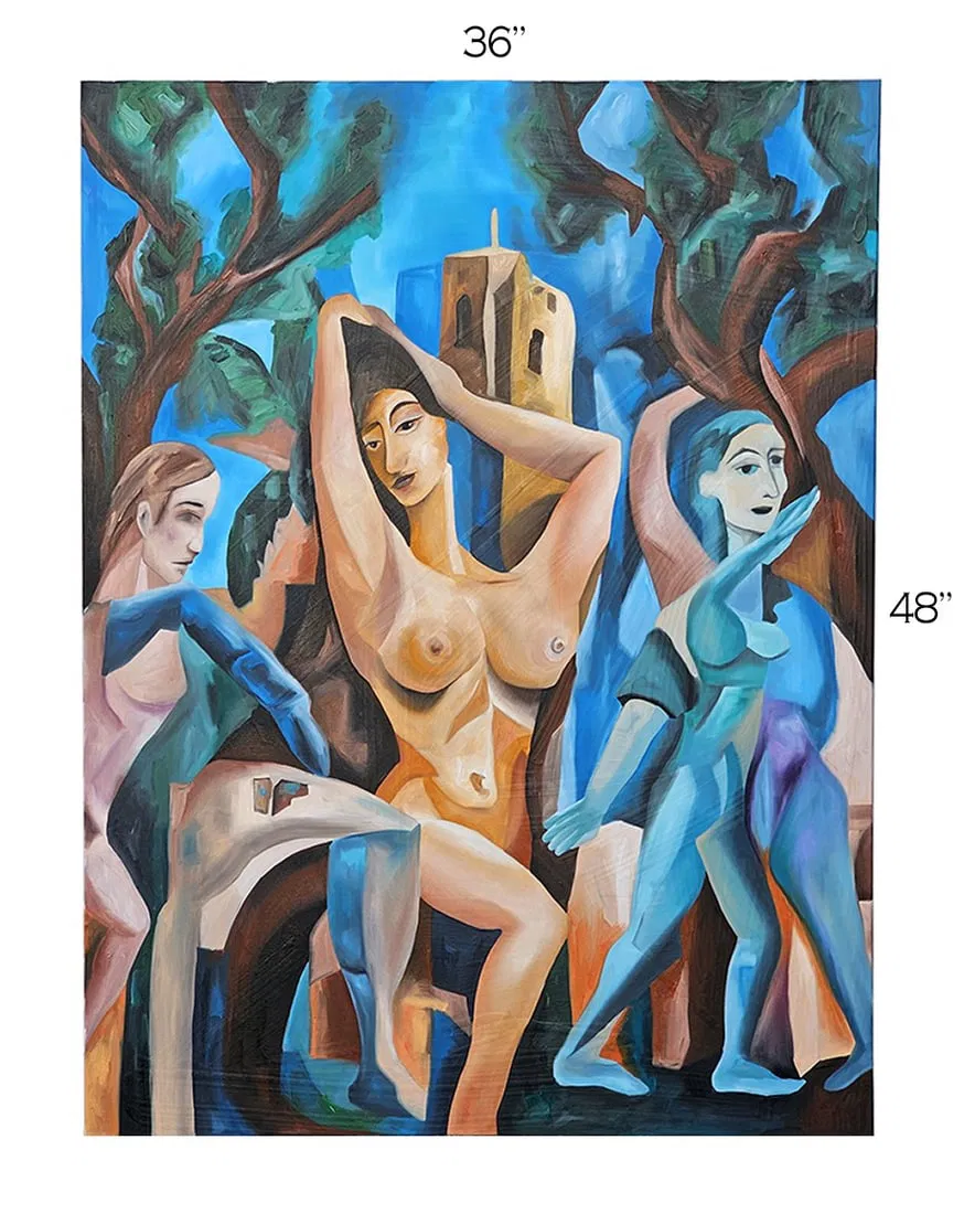 'The Three Graces' Oil On Canvas Painting