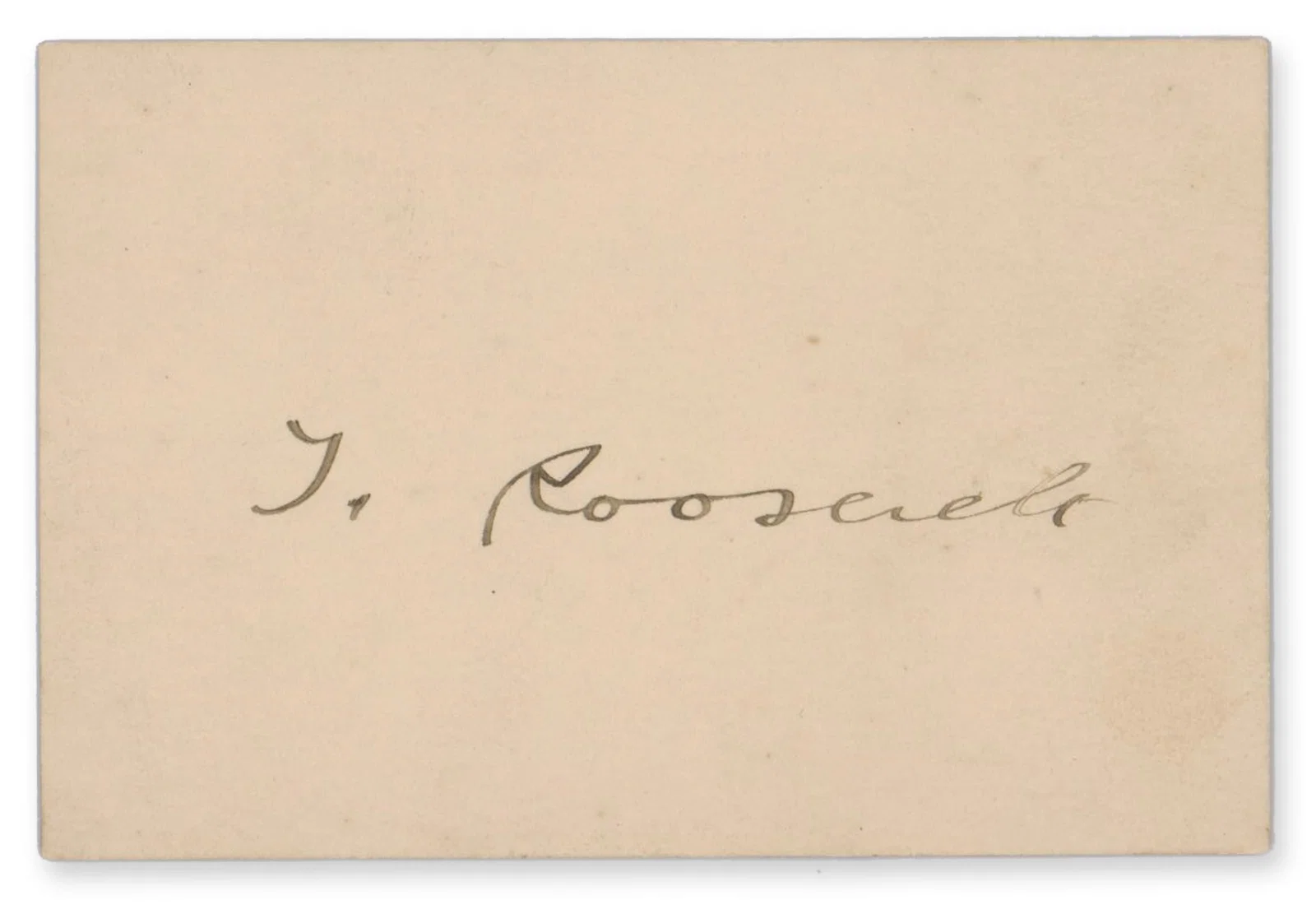 Theodore Roosevelt Signature on a Card