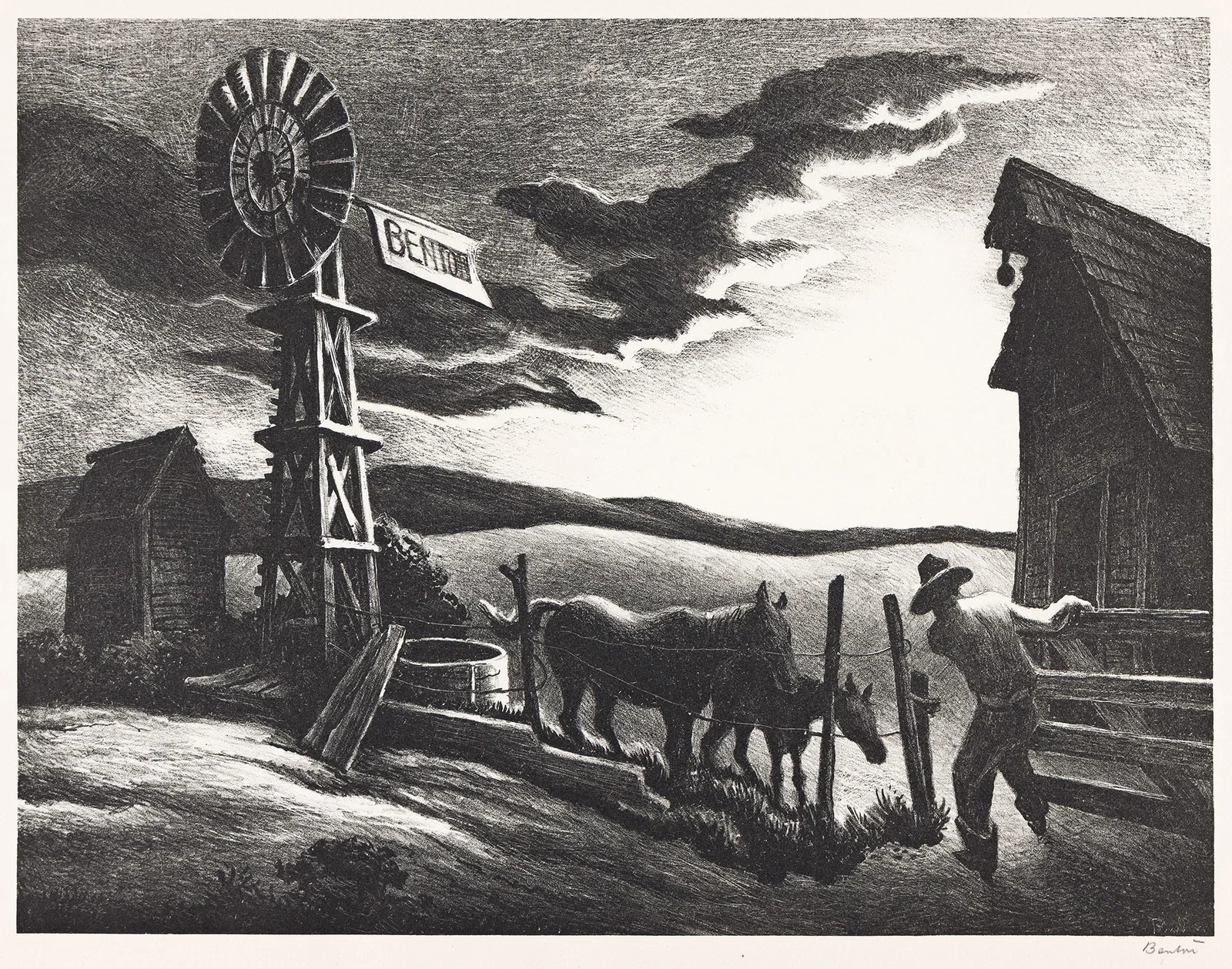 Thomas Hart Benton (1889-1975), Nebraska Evening, 1941.