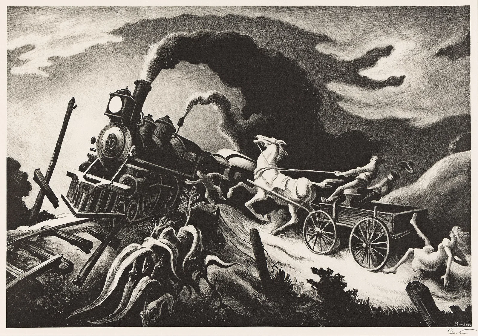 Thomas Hart Benton (1889-1975) Wreck of the Ol' 97, 1944.