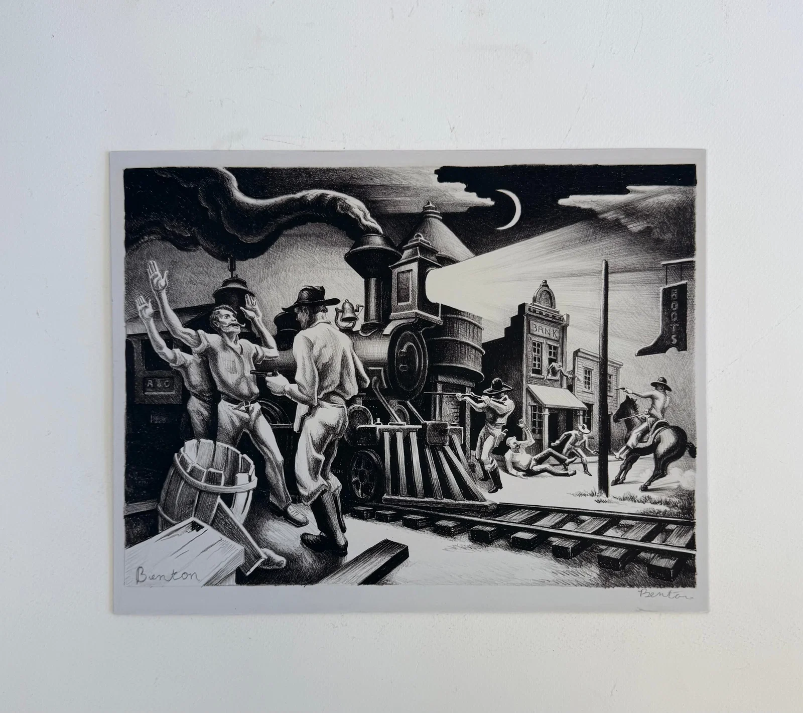 Thomas Hart Benton "JESSE JAMES" pencil signed