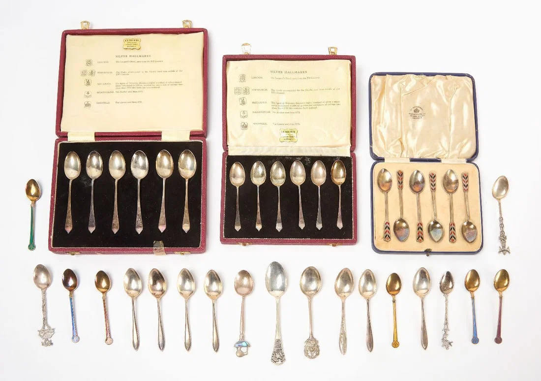 Three Cased Sets of Silver Spoons, and Others