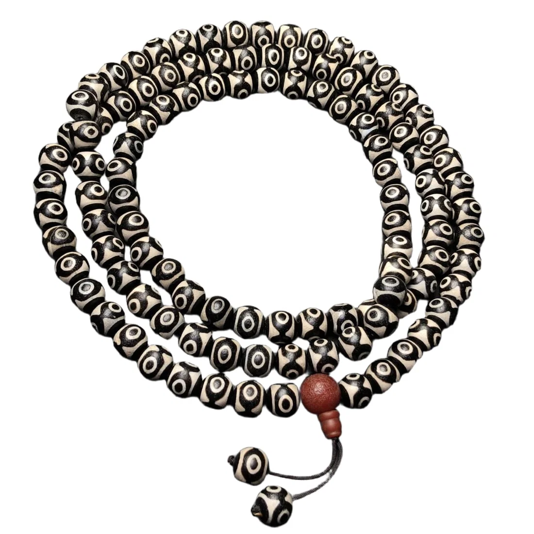 Three-eyed Dzi bead Buddha bead necklace