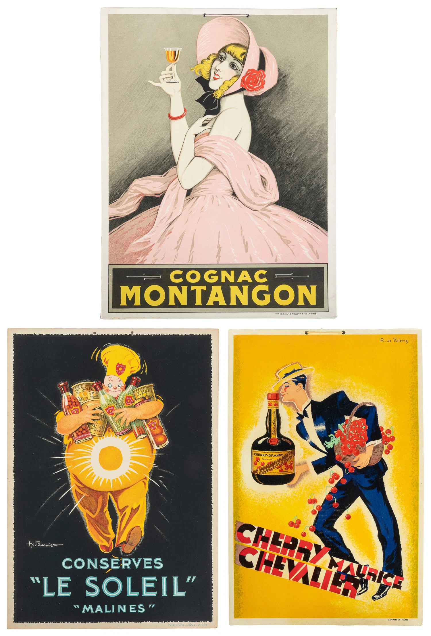 Three French advertising display signs.