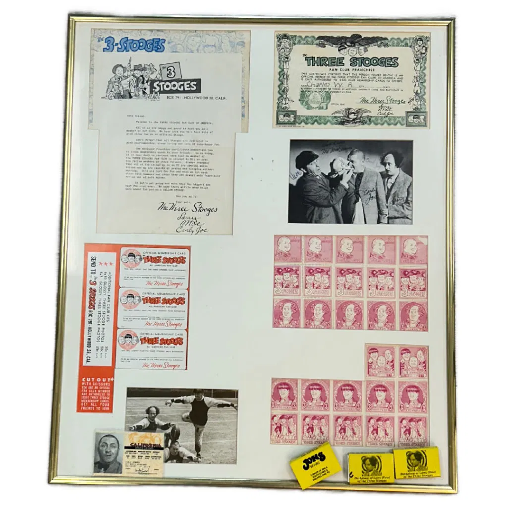 Three Stooges Set of 3 Signatures/ Autographs Collectible Memorabilia