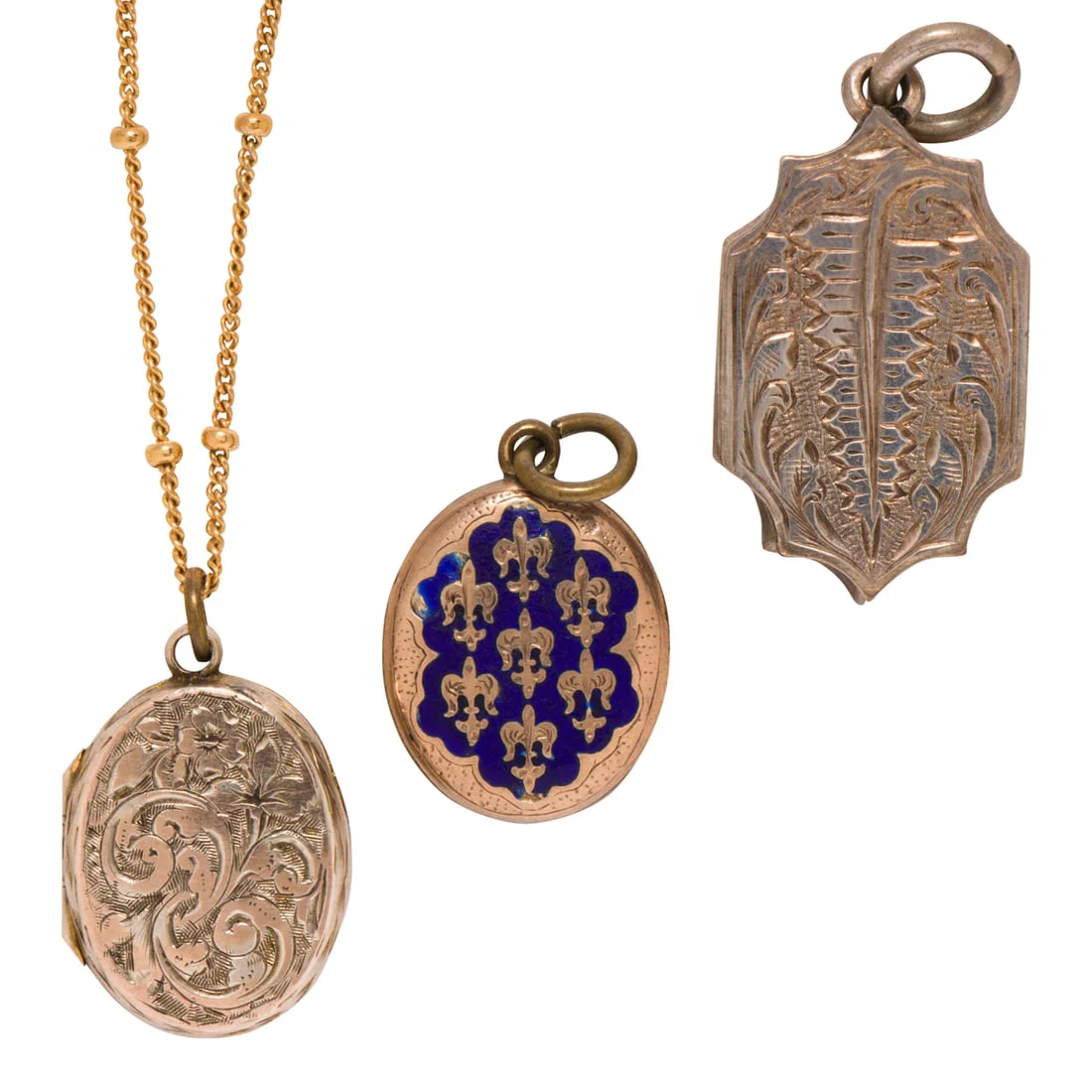 Three Victorian lockets