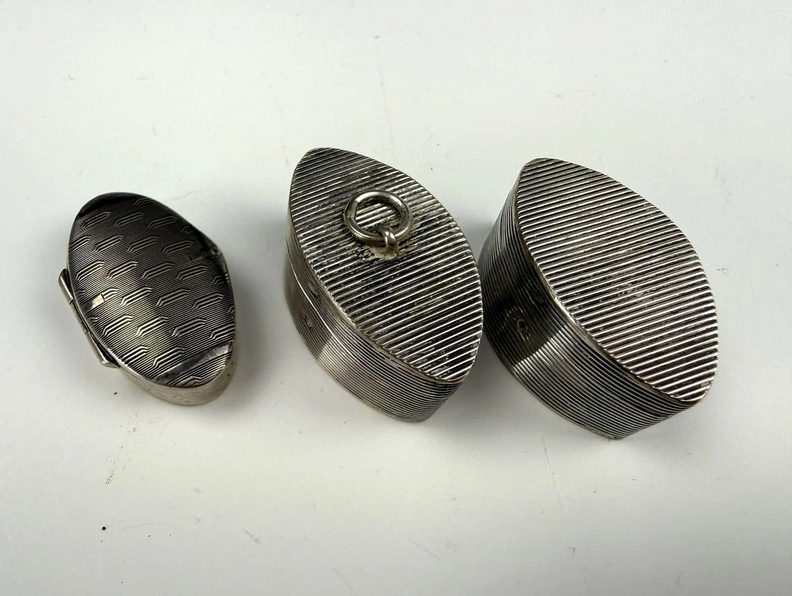 Three Vintage Silver Novelty Box or Pill Box