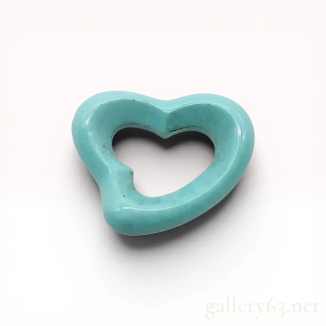 Tiffany and Co. Elsa Peretti Carved Turquoise Open Heart Pendant