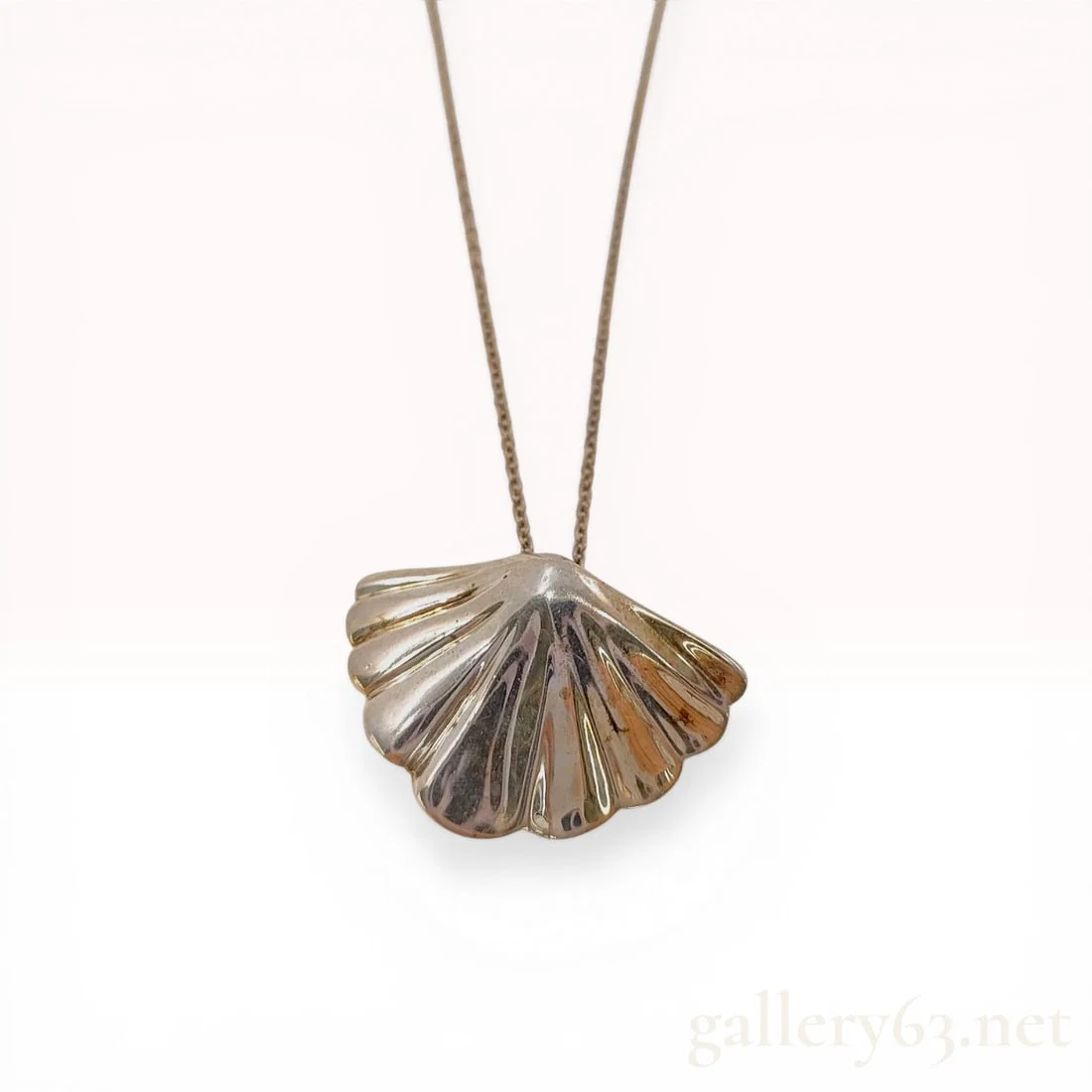 Tiffany and Co. Sterling Silver Fan Shell Pendant Necklace, 1981