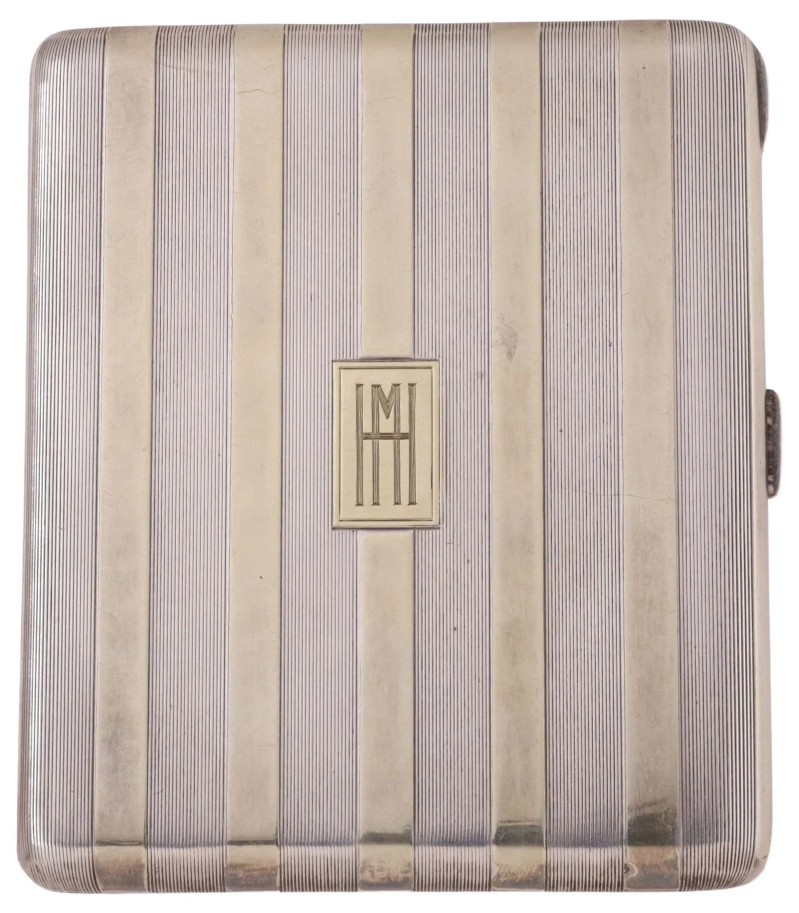 TIFFANY & CO. ART DECO STERLING SILVER & ROSE GOLD OVERLAY CIGARETTE CASE