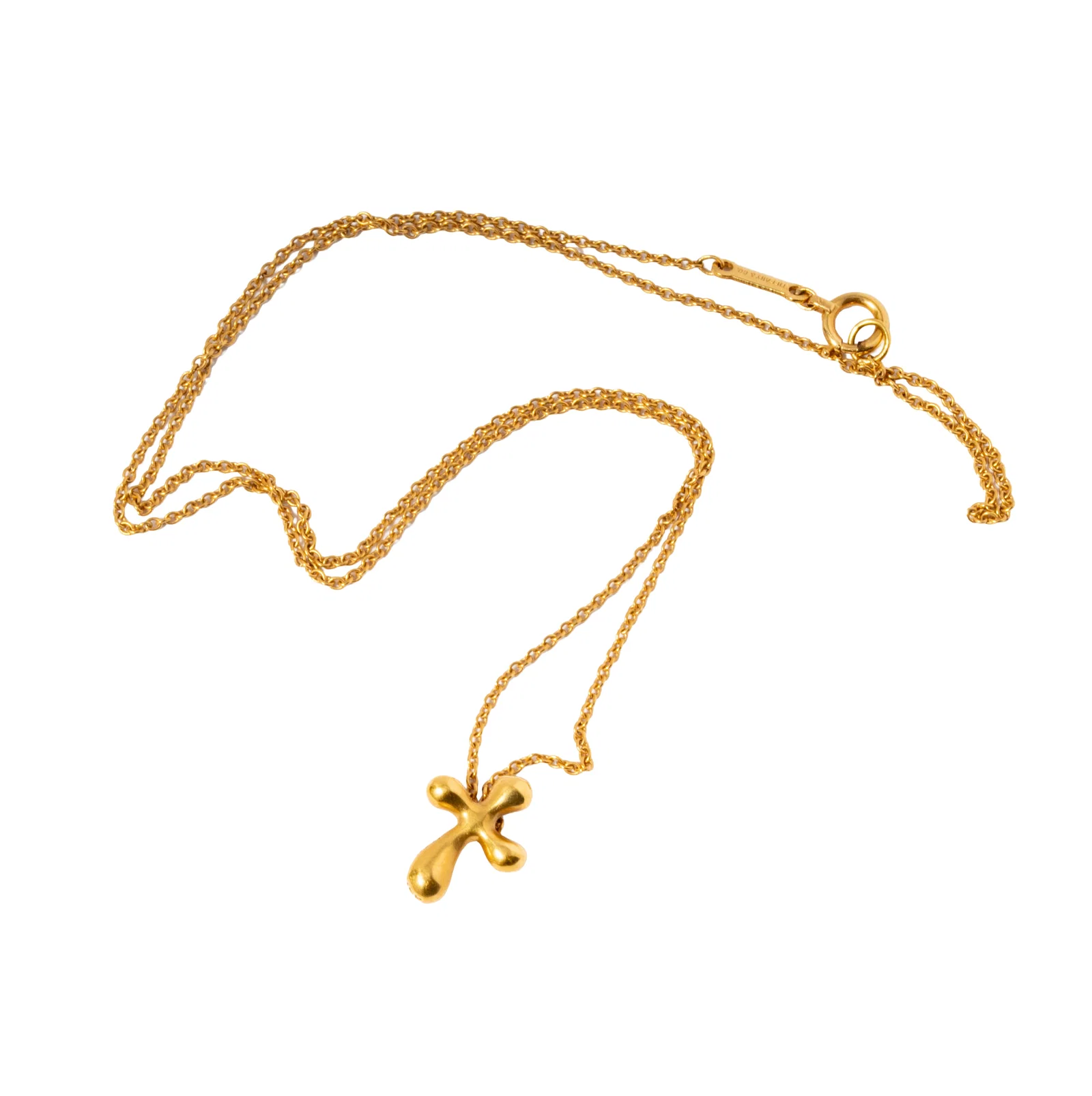 Tiffany & Co. Elsa Peretti 18 Karat Yellow Gold Cross Necklace