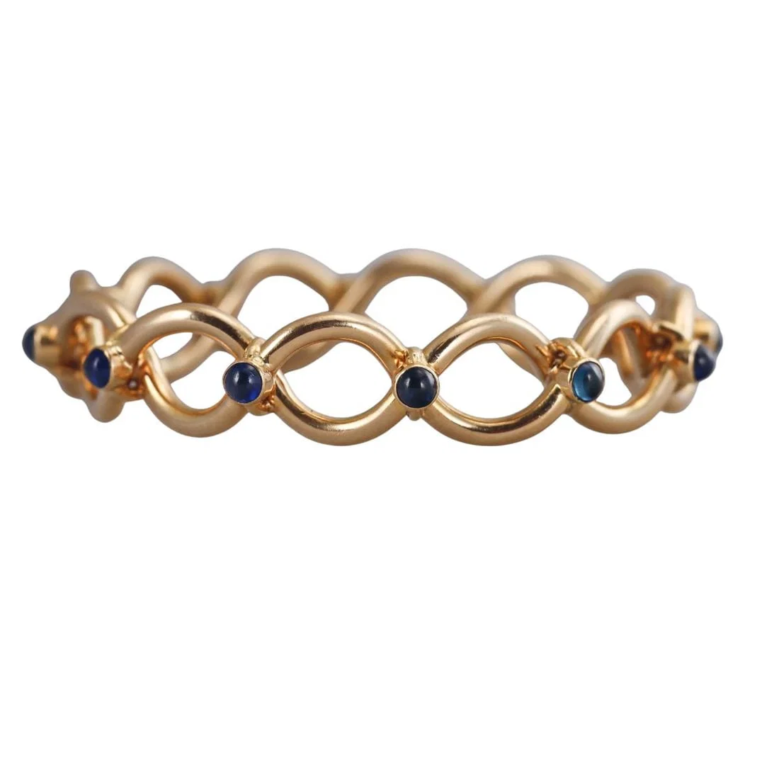 Tiffany & Co France Vintage Sapphire Gold Bangle Bracelet