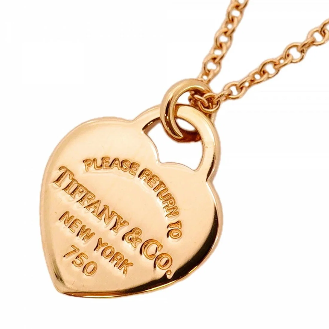 TIFFANY&CO. NECKLACE MINI HEART/TAG K18RG ROSE GOLD