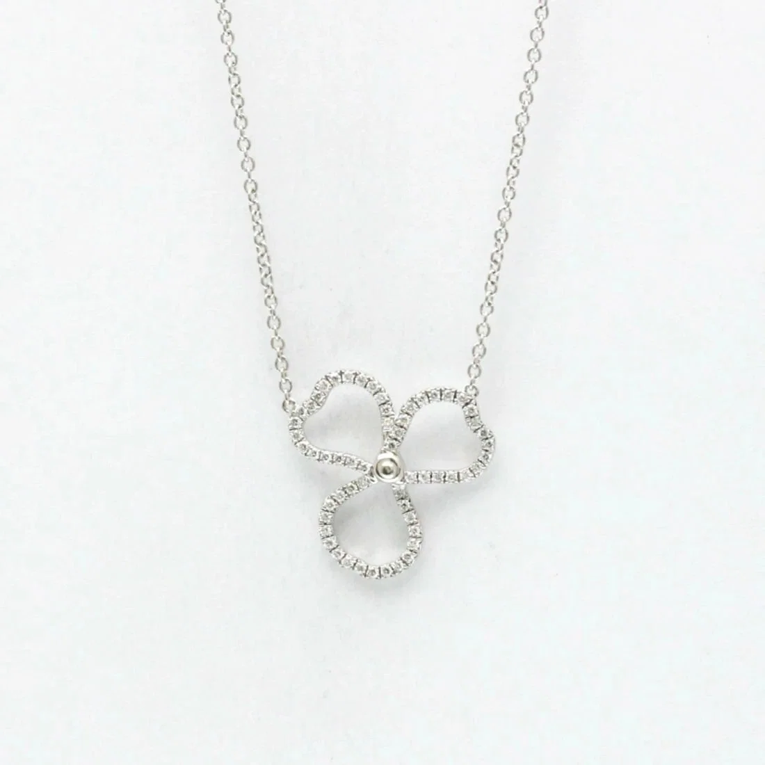 TIFFANY & CO. OPEN PAPER FLOWER PENDANT NECKLACE PLATINUM