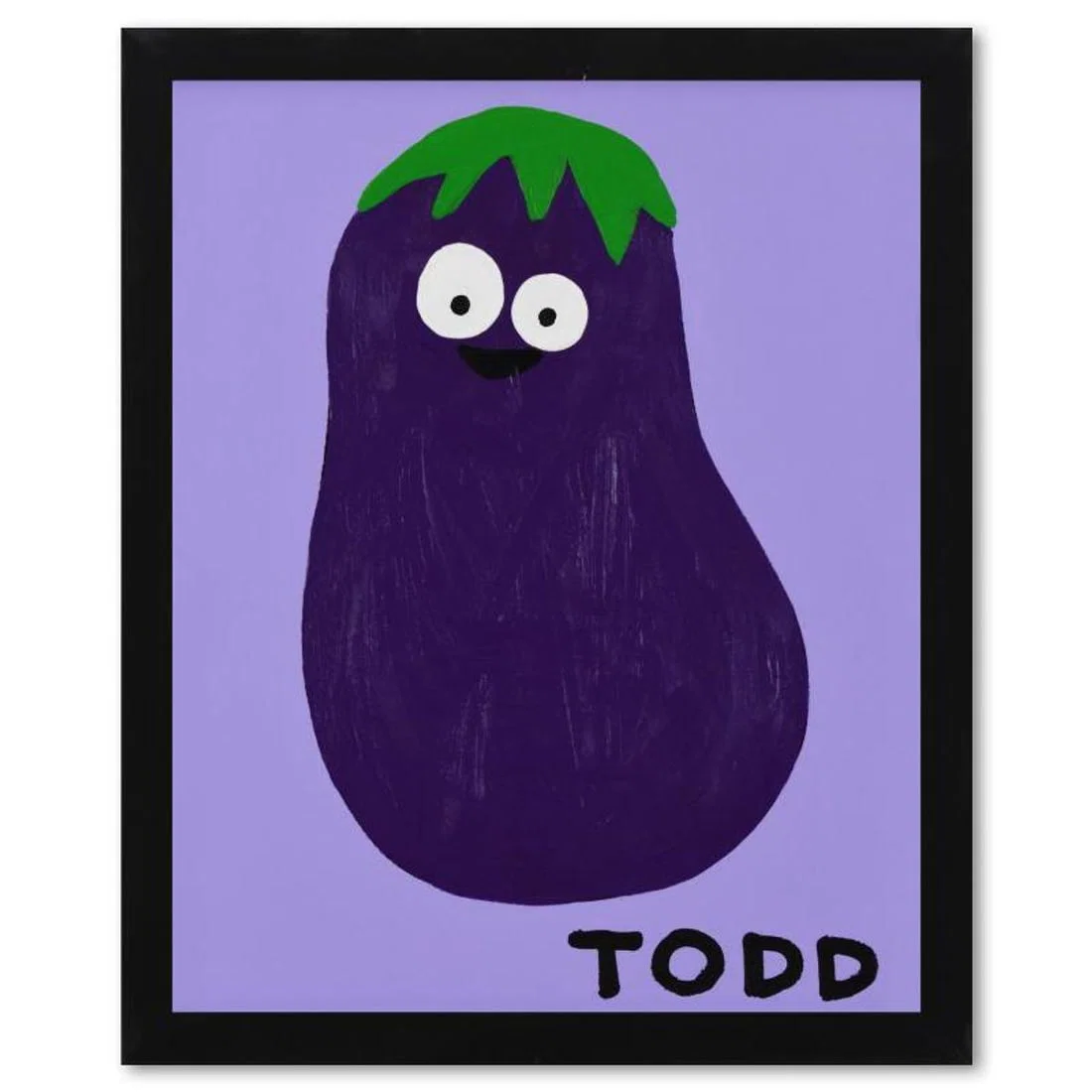 Todd Goldman, "Eggplant" Framed Original Acrylic Painting on Canvas, Hand Signed with Letter of