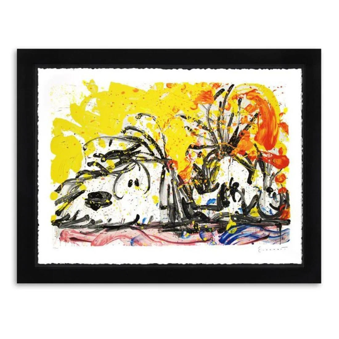 Tom Everhart, "Blow Dry" Framed Limited Edition Hand Pulled Original Lithograph. Hand Signed, with
