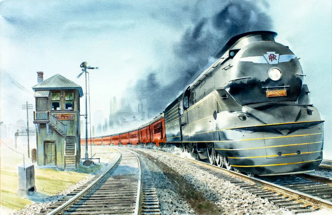 Tom Hook (MA,20C) watercolor painting