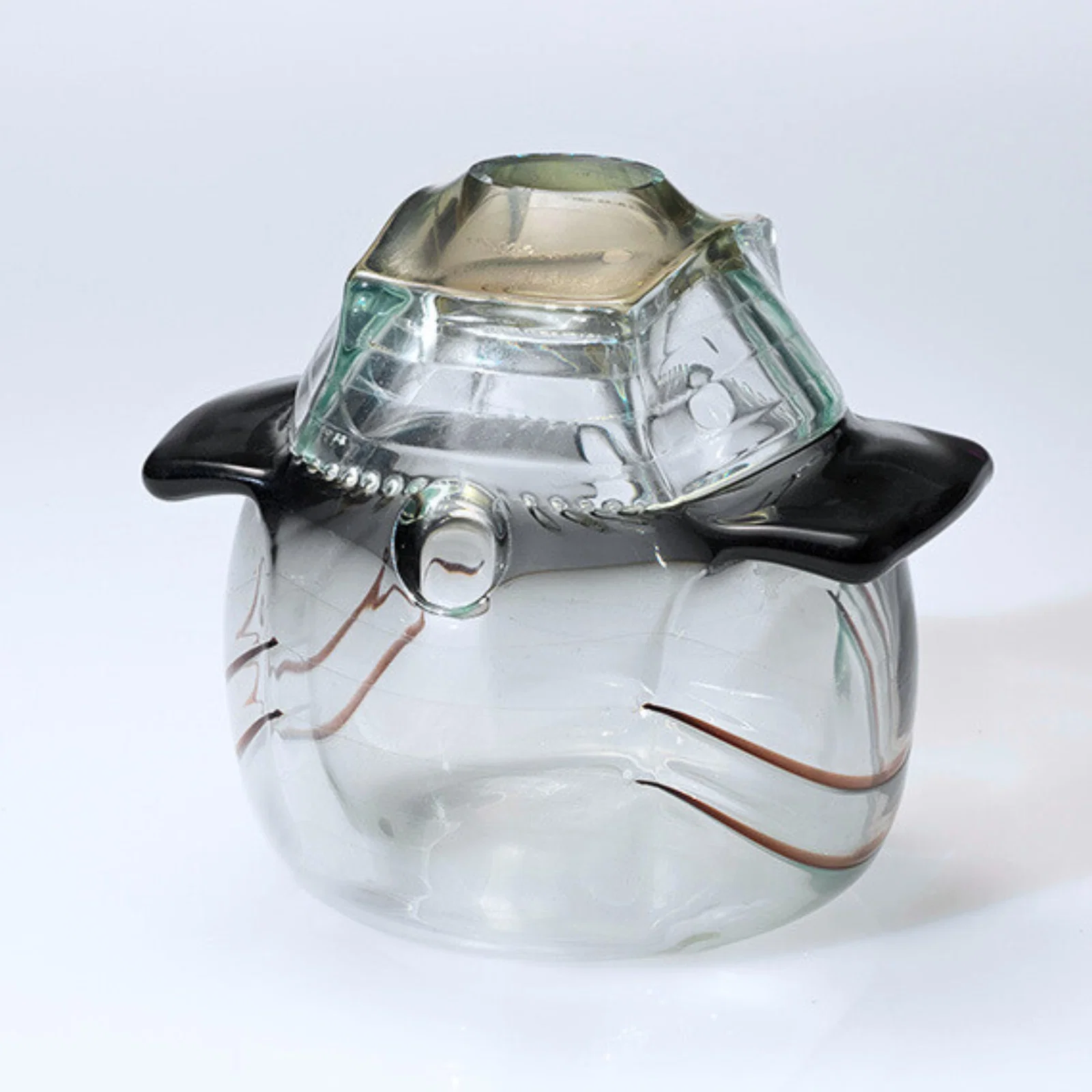 Tom Patti Tubated Grey 1977 Glass Art