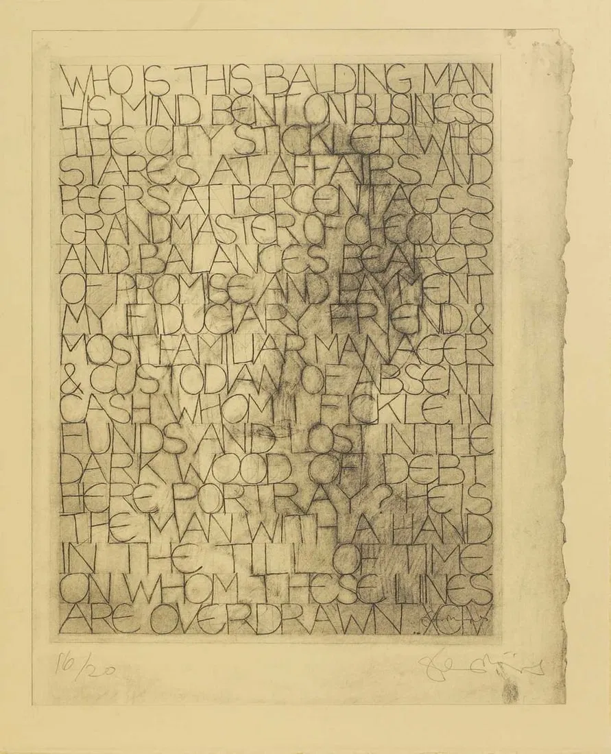 ▲ Tom Phillips RA (British, 1937-2002) 'The Bank Manager', 1997