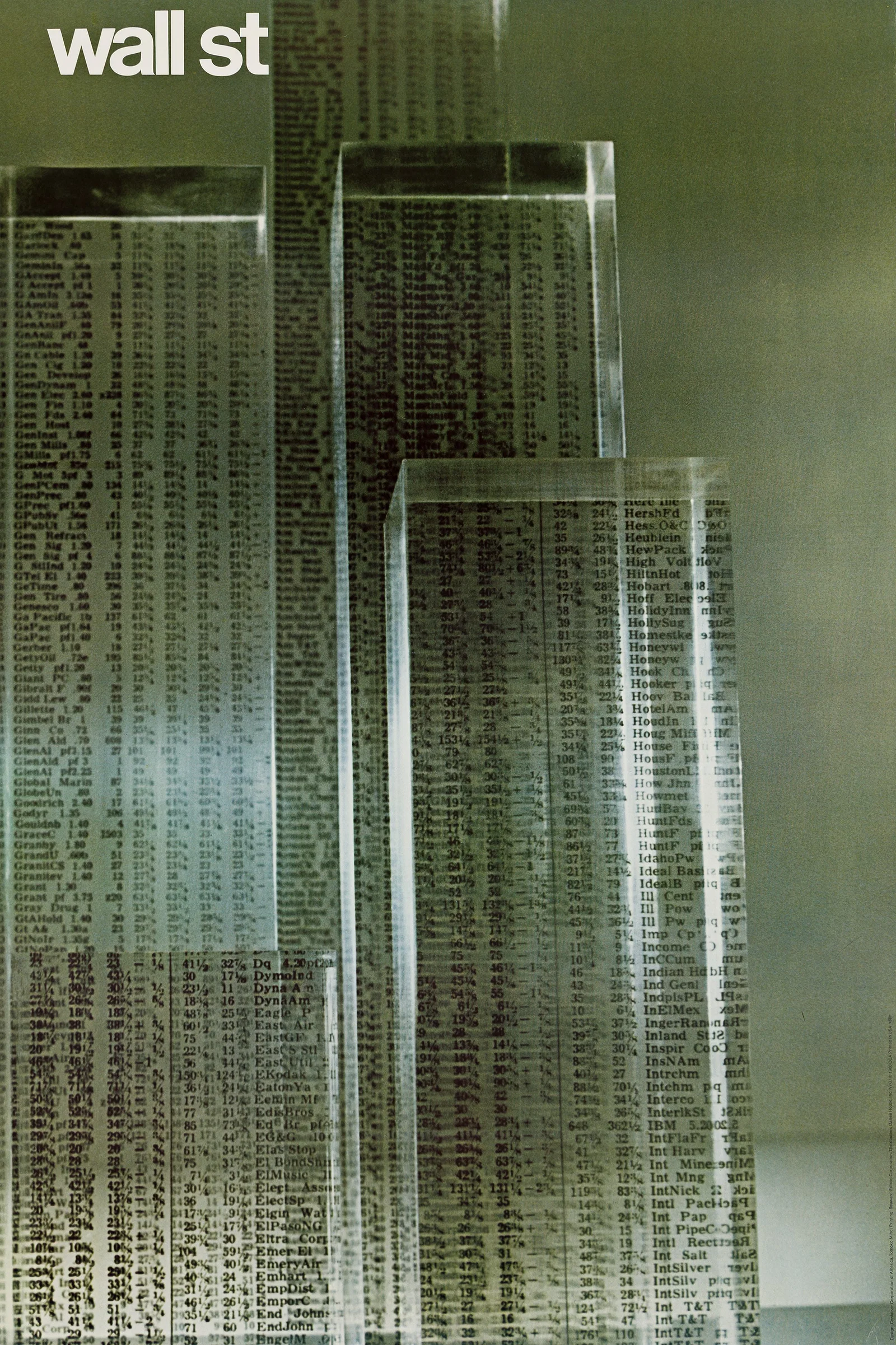 Tomoko Miho, Wall St. / Container Coprporation of America. 1968.