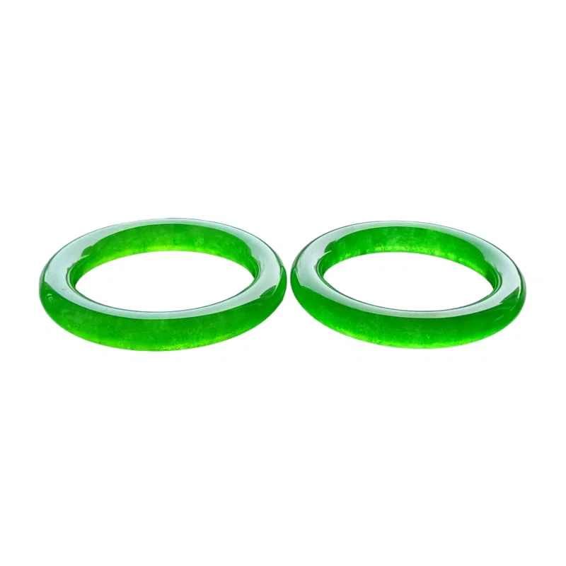 Top-grade Imperial Green Jadeite Bangles Pair