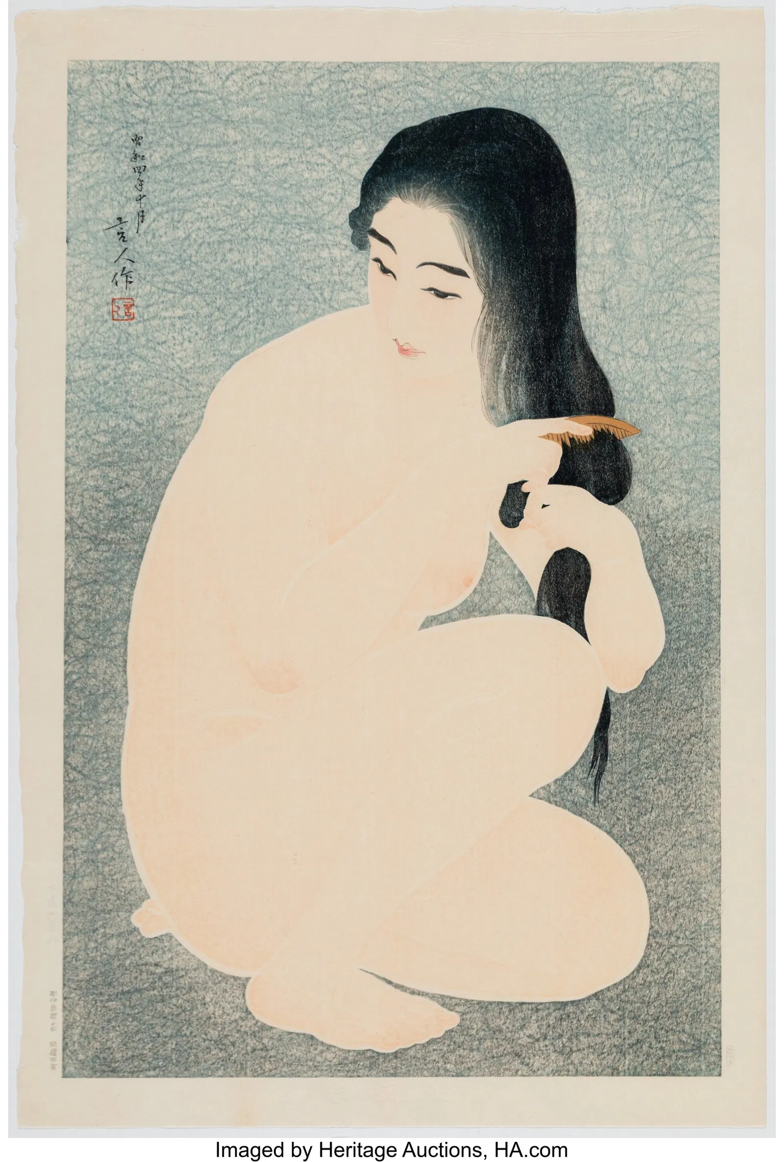 Torii Kotondo (Japanese, 1900-1976) Combing Hair