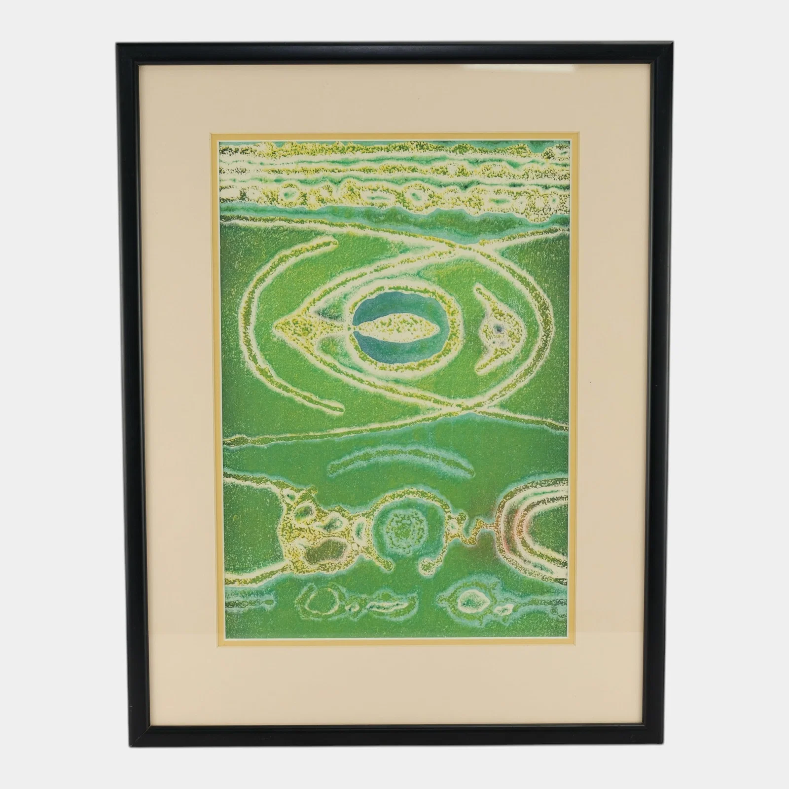 Toshi Yoshida (Japanese, 1911-1995) "Seaside" 1960s Abstract Period Woodblock Print