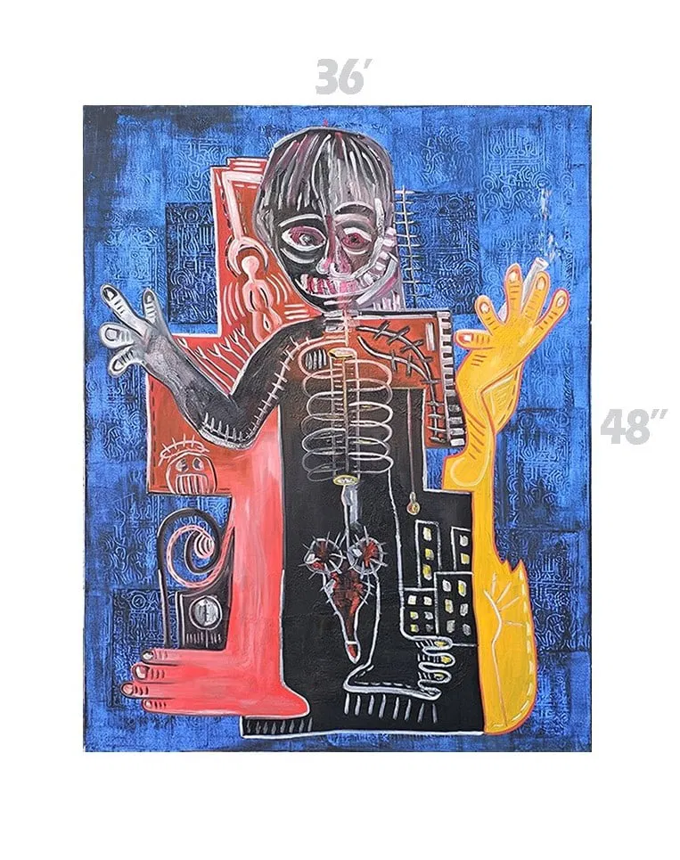 Toxicity, Mixed Media, Relief Print & Oil On Canvas Painting
