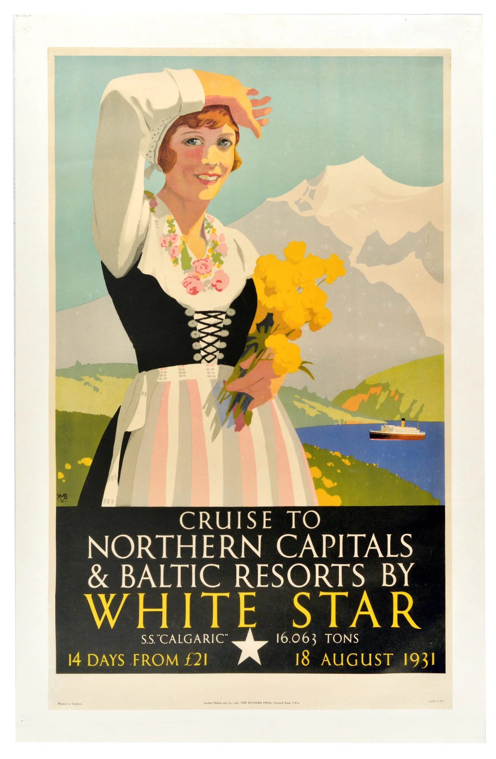Travel Poster White Star Northern Capitals Scandinavia Baltic Resorts
