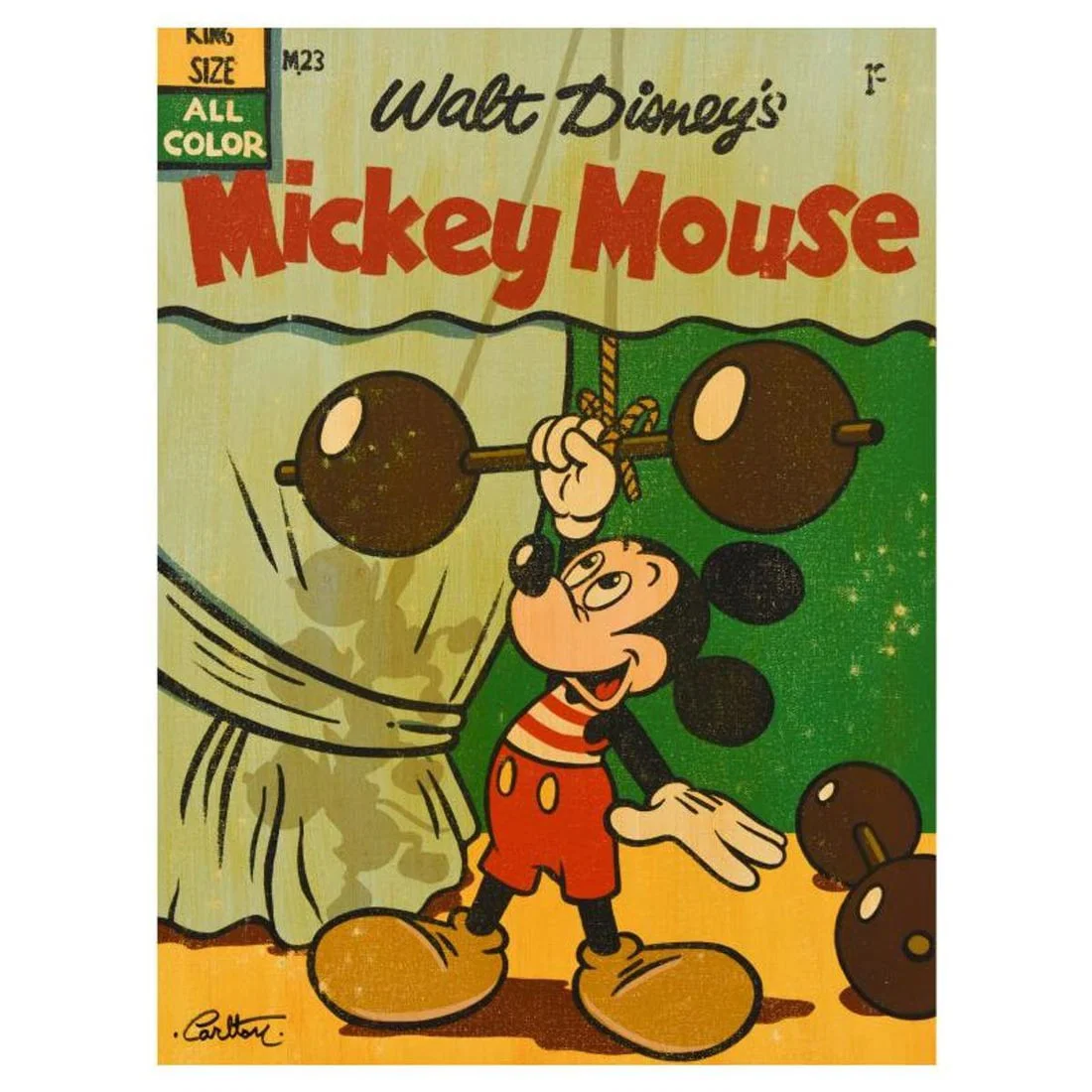 Trevor Carlton, "Muscle Mickey" Limited Edition on Canvas from Disney Fine Art, Numbered and Hand