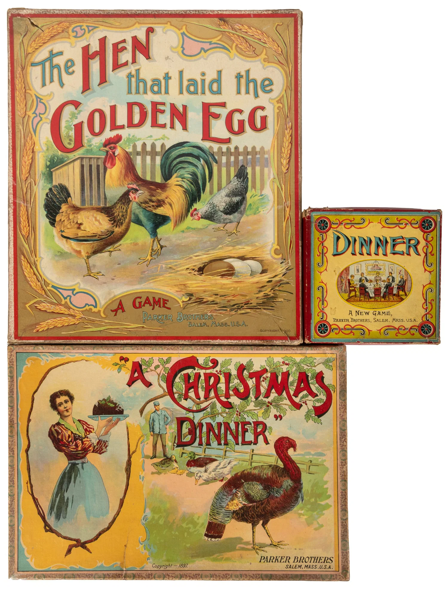 Trio of Parker Brother Titles including Christmas Dinner.
