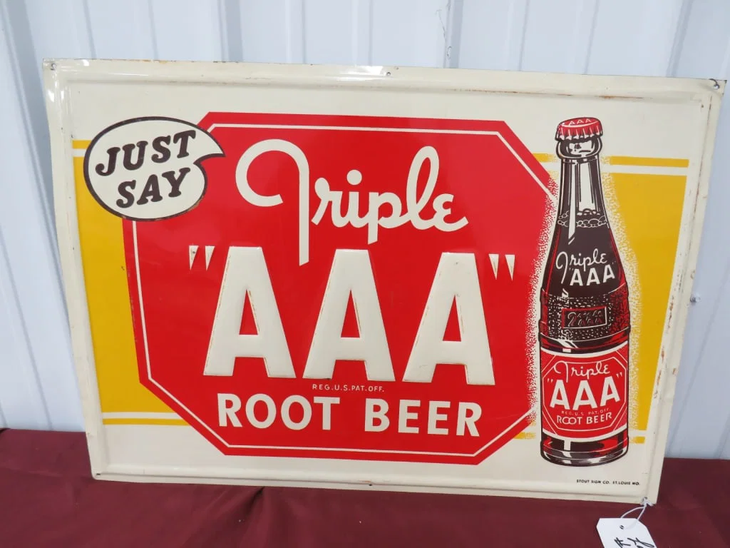 Triple "AAA" Rootbeer Self-framed Embossed sign