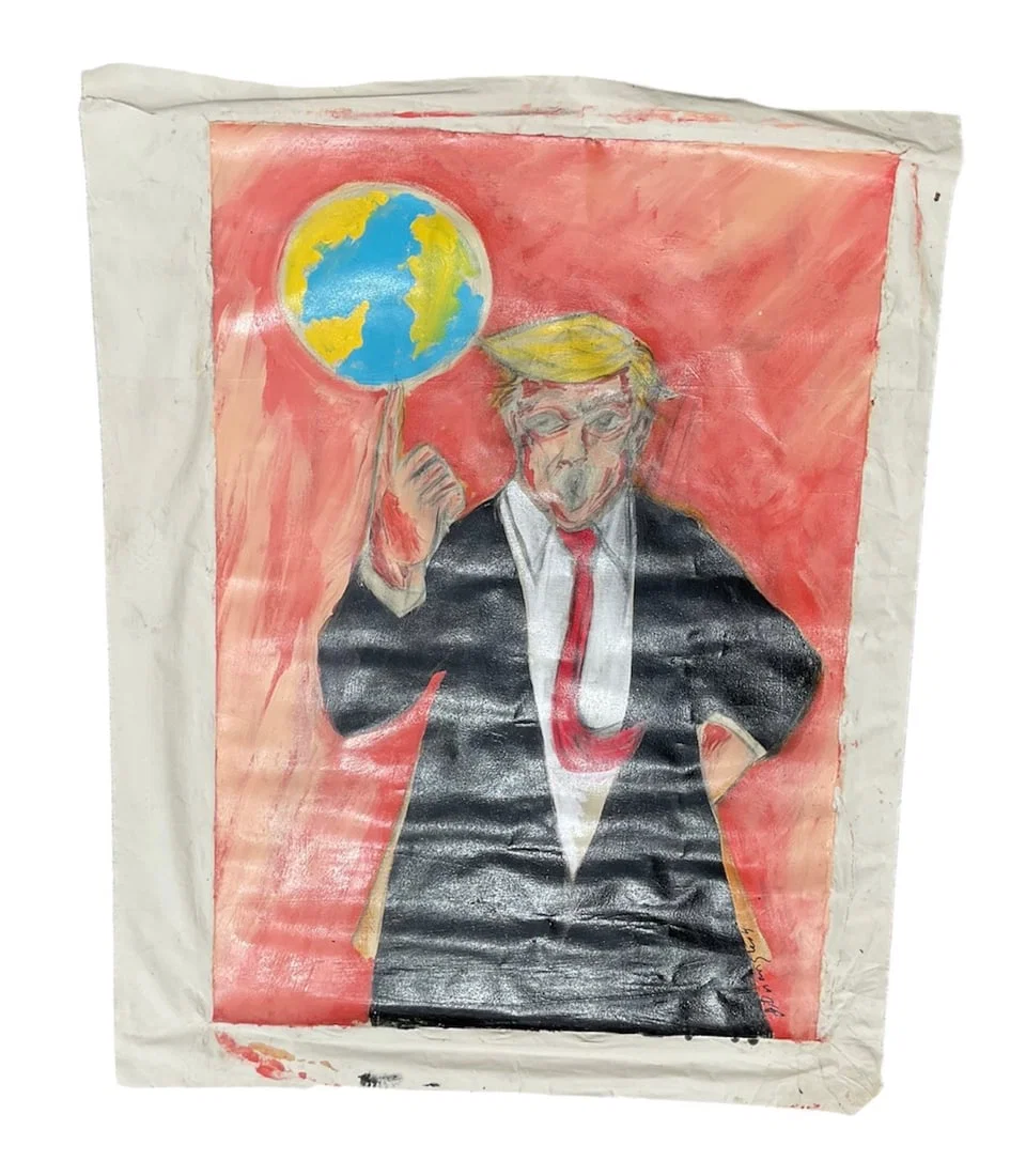 "Trump" by Jesus Desangels (Dominican Republic, b.1961) Mixed Media on Canvas