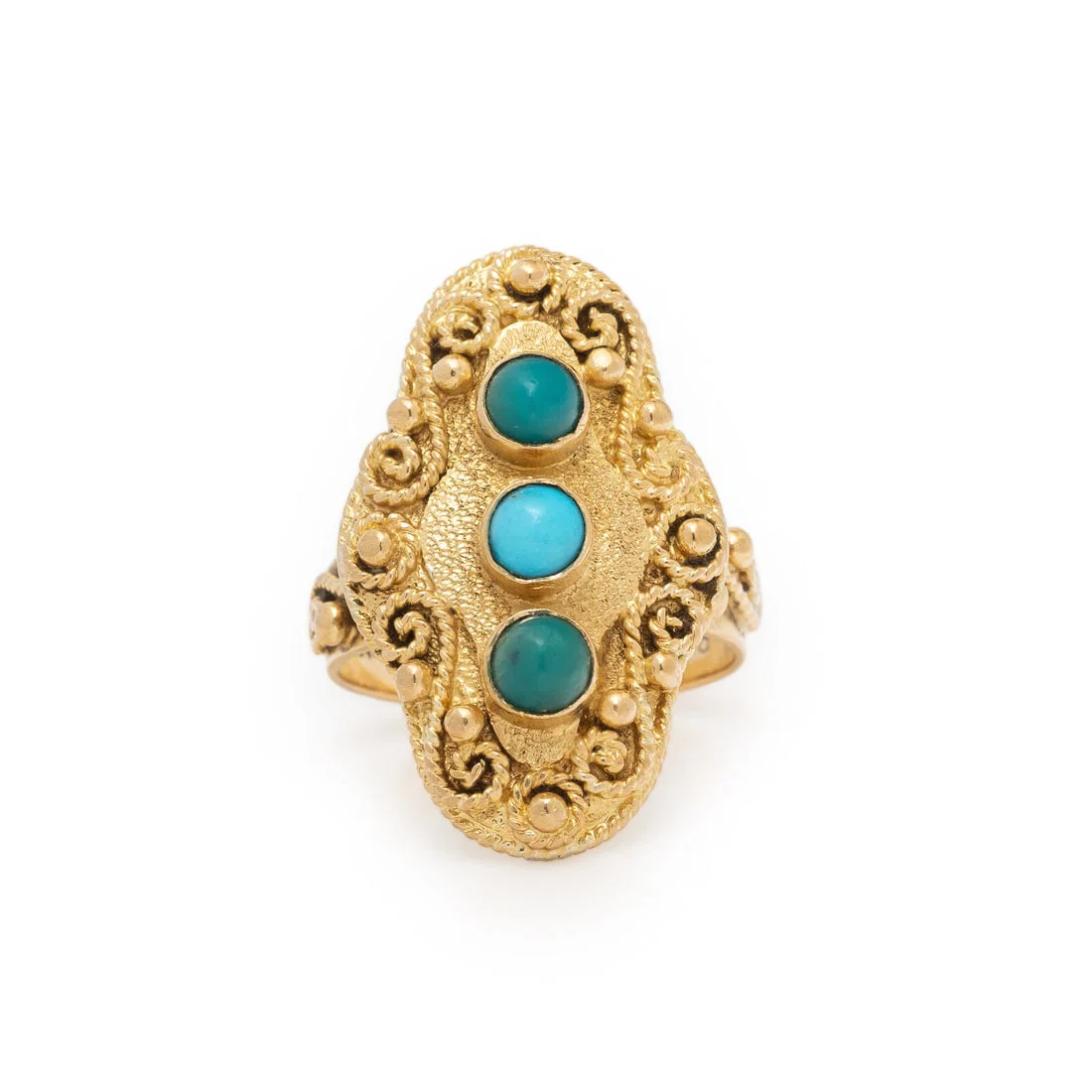 Turquoise and Yellow Gold Ring