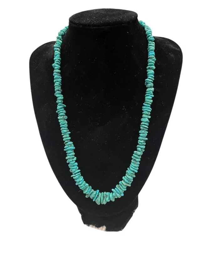 Turquoise Sterling Silver Necklace 10inch length