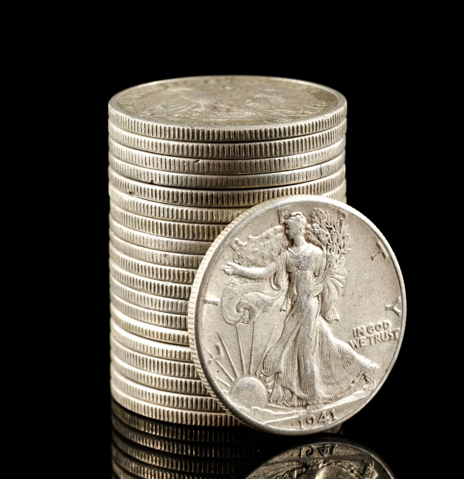 Twenty Silver Walking Liberty Half Dollars