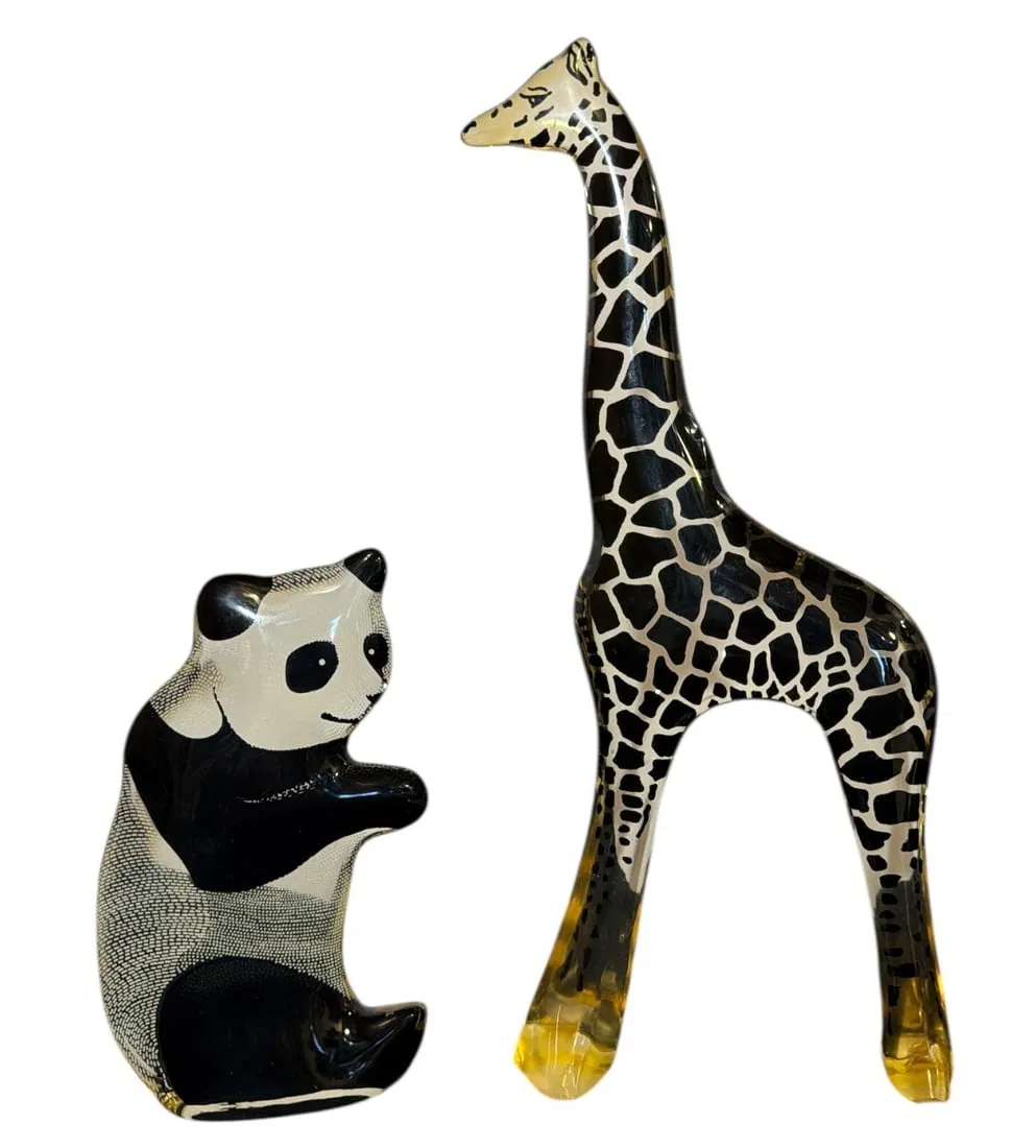 Two ABRAHAM PALATNIK (Brazilian, 1928-2020) Lucite Op Art Animal Sculptures