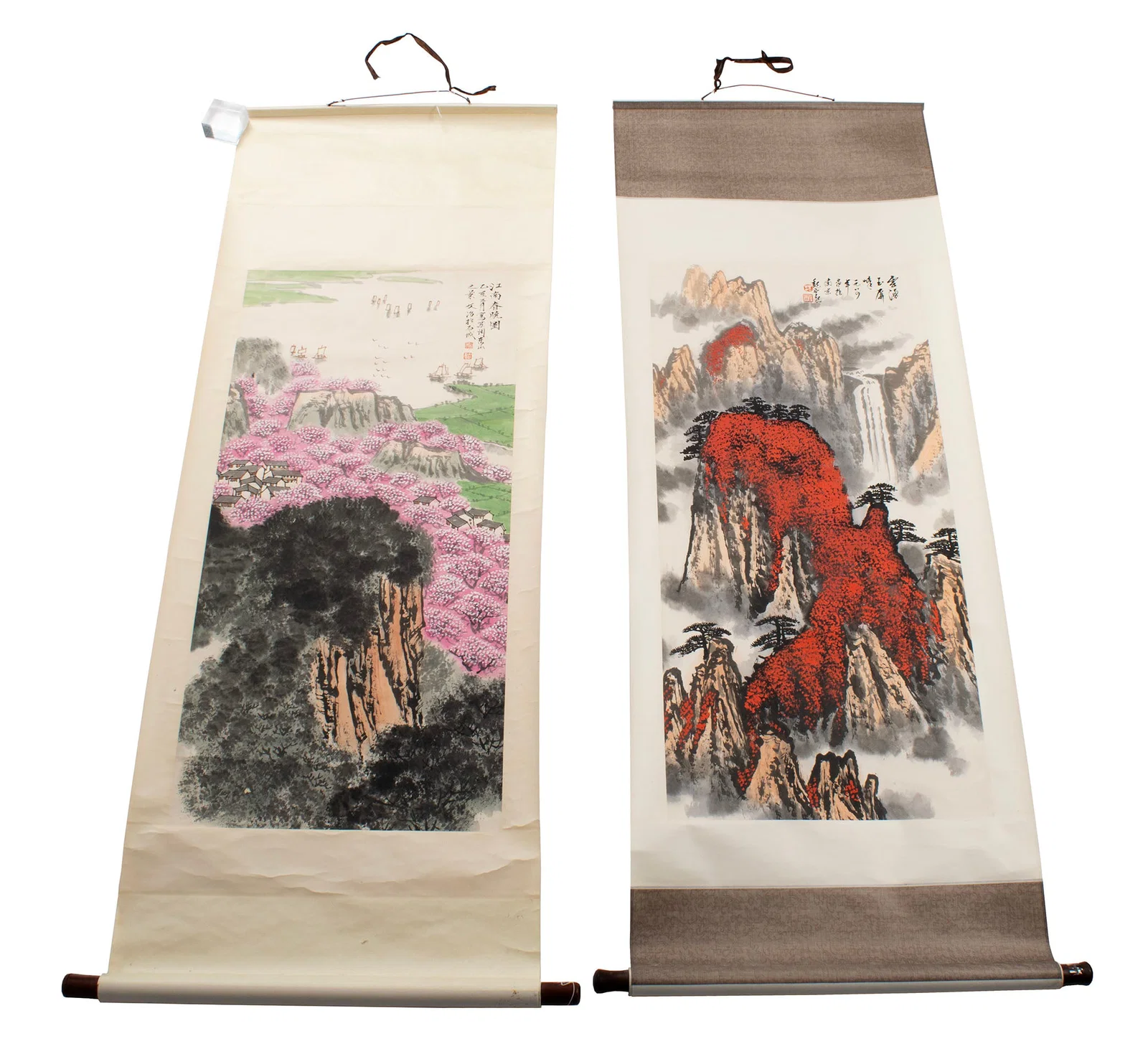 TWO CHINESE LANDSCAPE SCROLL PAINTINGS