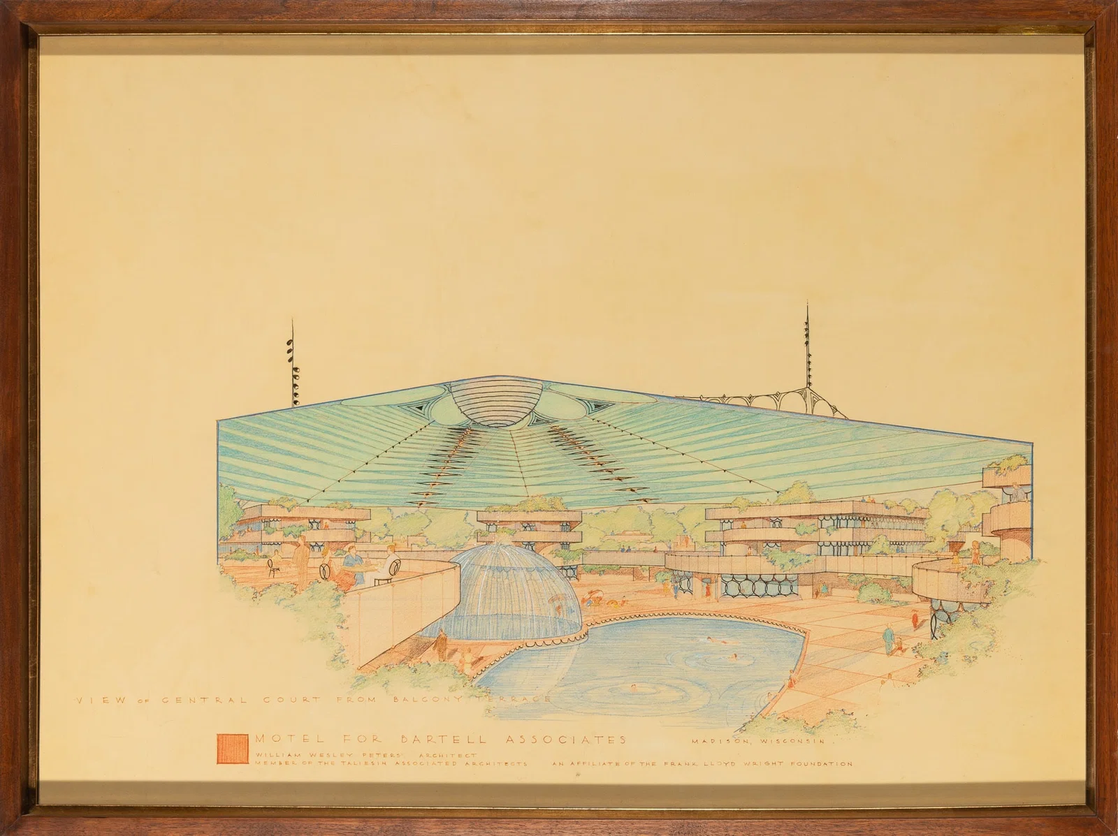 Two drawings by William Wesley Peters of Taliesin Associated Architects