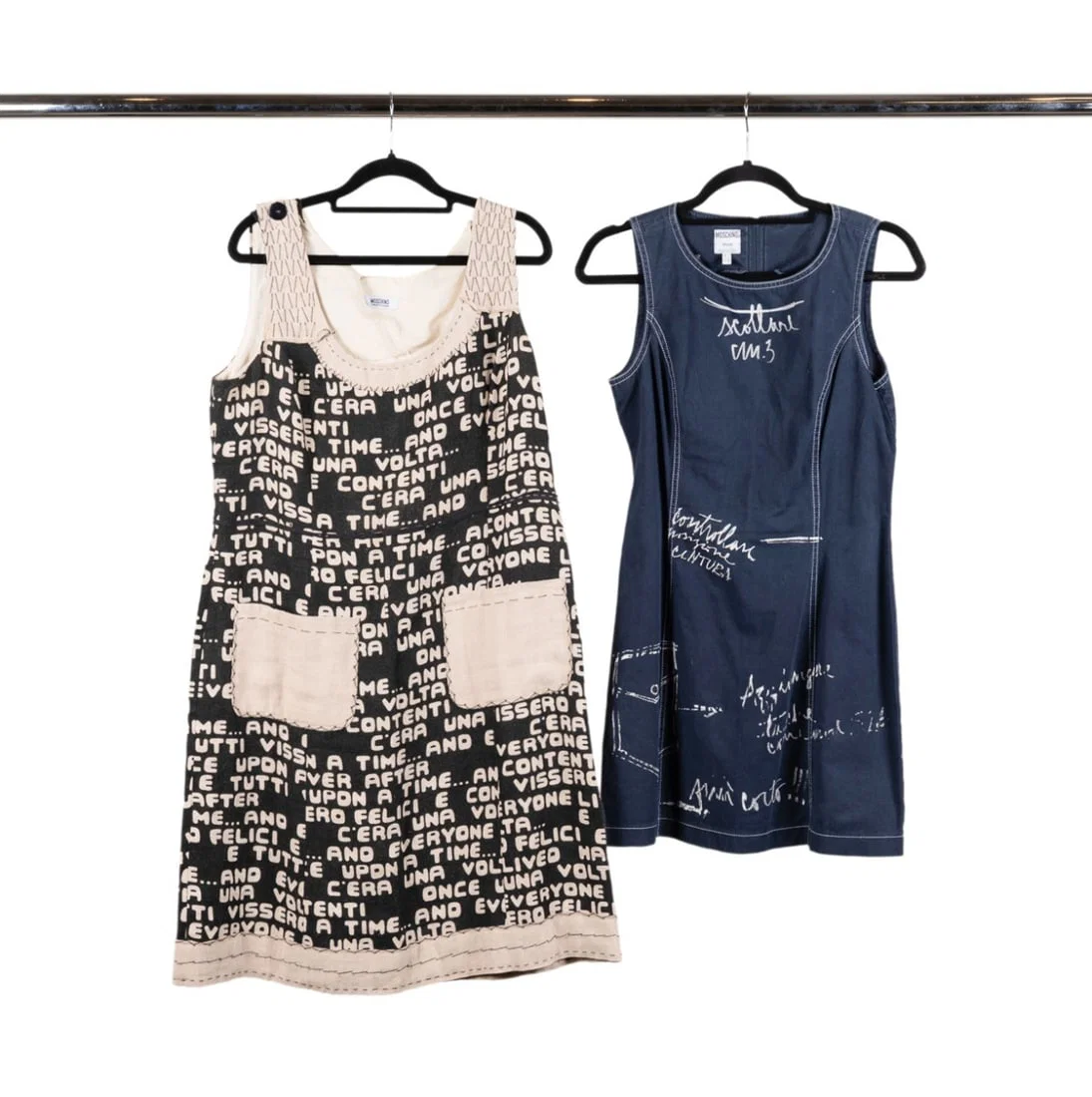 TWO MOSCHINO DRESSES; CHEAP AND CHIC & JEANS LINES