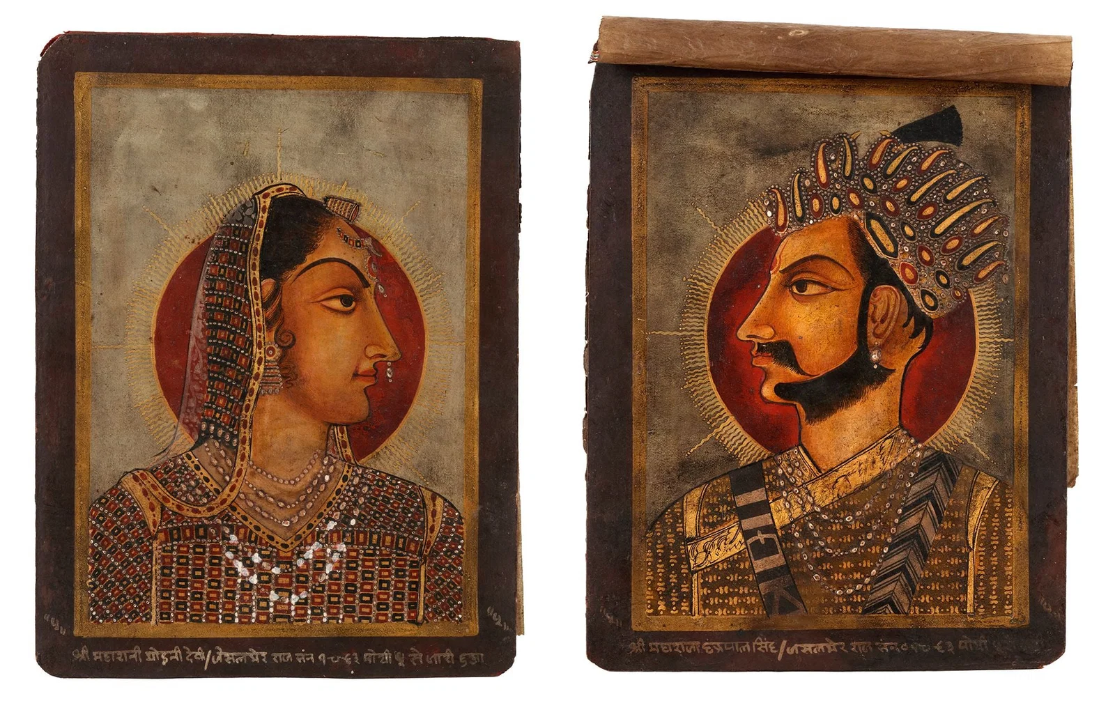 TWO PORTRAITS OF A HINDI LADY AND MAN, 19TH CENTURY
