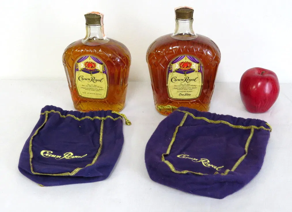 Two Sealed Bottles Crown Royal 1980 & 1981 w/Bags